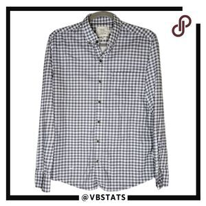 WRK Men's Gingham Check Reworked Slim Fit Button Down Shirt Gray Size Medium